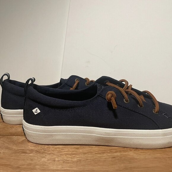 Sperry Top Sider Women's Size 8W Crest Vibe Linen Blue Sneaker NEW - Picture 3 of 11